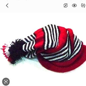 Striped Red and Black Kids Beanie